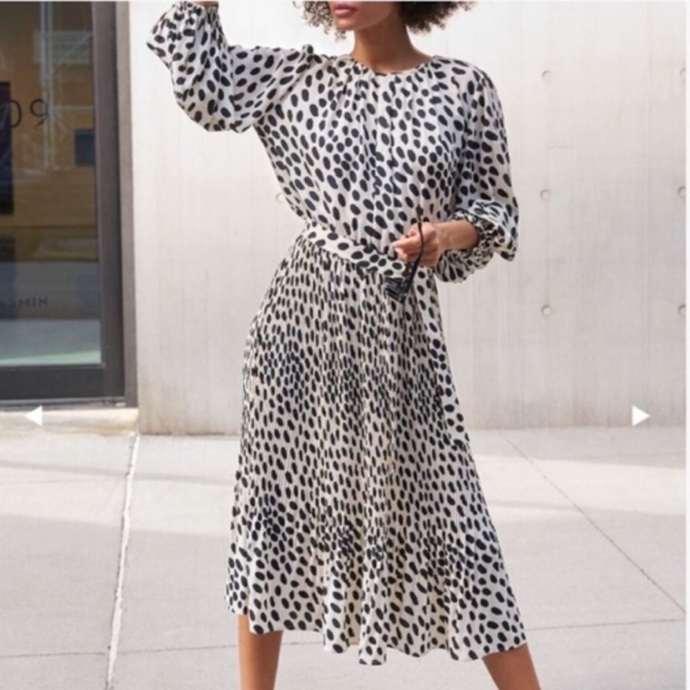 AYR Off White and Black The Who's She Maxi Dress in Hot Dot Size L